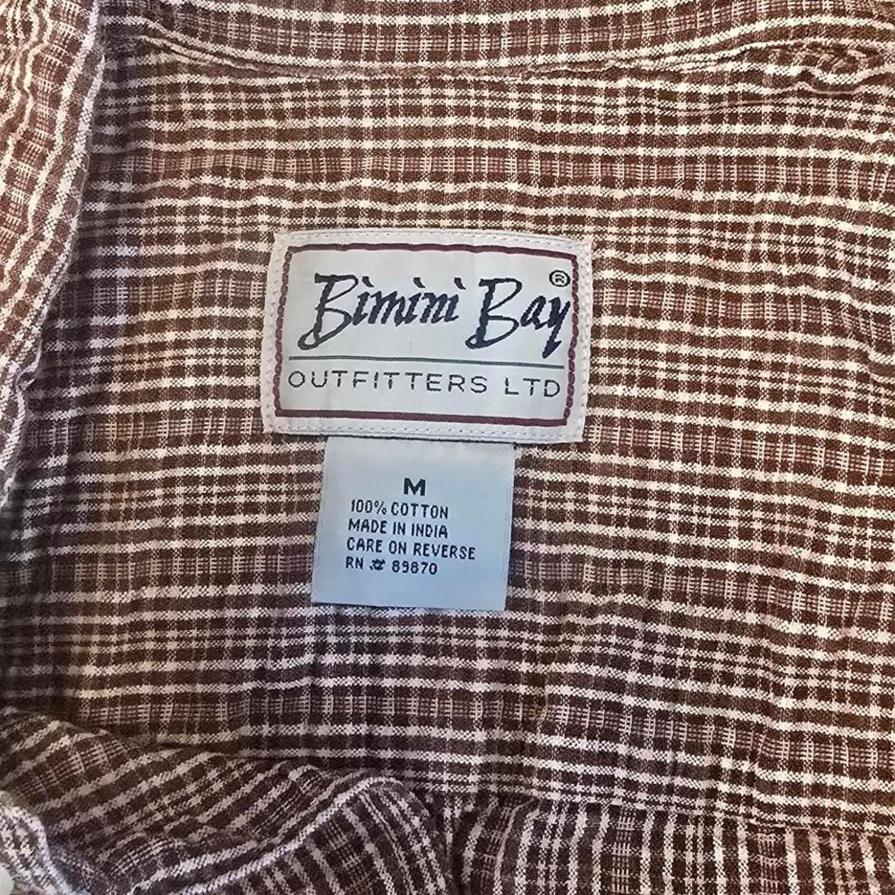 mens vintage brown button up 100% cotton size medium‎ - Picture 3 of 3
